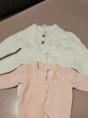 3-Pack Infant Knit Cardigan Set - Cream & Pink